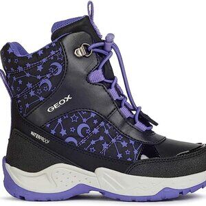 Geox girls Sentiero Waterproof Ankle Boots Black/Violet